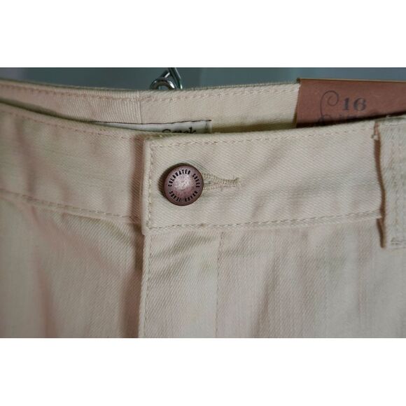 Coldwater Creek Size 16 Natural Fit Mini Boot Cut Ivory Jeans NWT - Picture 2 of 6